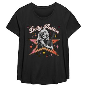 Plus Size Dolly Parton Star Portrait Flowy Graphic Tee