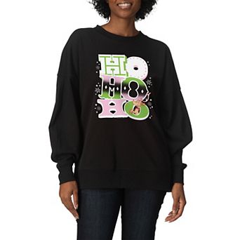 Women's Dr. Seuss The Grinch "Ho Ho Ho" Max Oversized Fleece Crew Sweatshirt