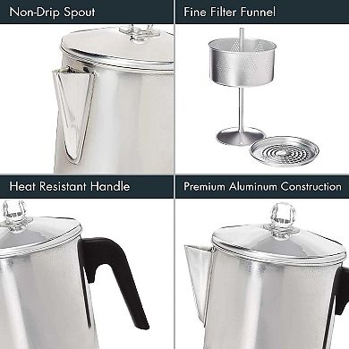 Top filter, durable, can brew coffee on the stove
