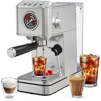 Steam milk froth espresso machine with detachable water tank
