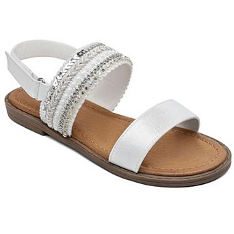 HOMEHOT Girls Sandals Adjustable Hook-and-Loop Comfort Summer Flat Sandals for Little/Big Kids