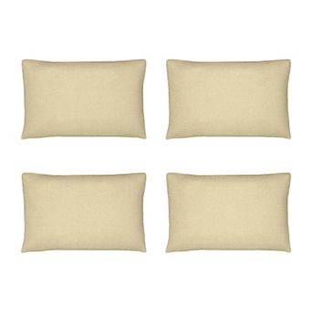 Covers&All Sunbrella Outdoor Lumbar Pillows, Set of 4, Water & UV Fade Resistant (Insert with Cover)