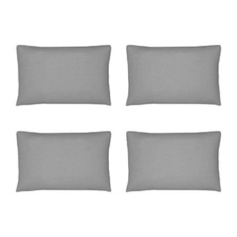 Covers&All Sunbrella Outdoor Lumbar Pillows, Set of 4, Water & UV Fade Resistant (Insert with Cover)