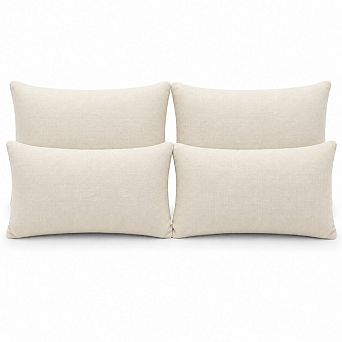 Covers&All Sunbrella Outdoor Lumbar Pillows, Set of 4, Water & UV Fade Resistant (Insert with Cover)