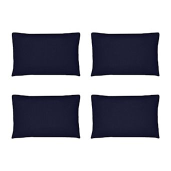 Covers&All Sunbrella Outdoor Lumbar Pillows, Set of 4, Water & UV Fade Resistant (Insert with Cover)