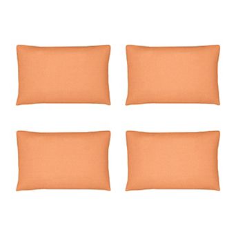 Covers&All Sunbrella Outdoor Lumbar Pillows, Set of 4, Water & UV Fade Resistant (Insert with Cover)