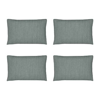 Covers&All Sunbrella Outdoor Lumbar Pillows, Set of 4, Water & UV Fade Resistant (Insert with Cover)