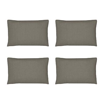 Covers&All Sunbrella Outdoor Lumbar Pillows, Set of 4, Water & UV Fade Resistant (Insert with Cover)