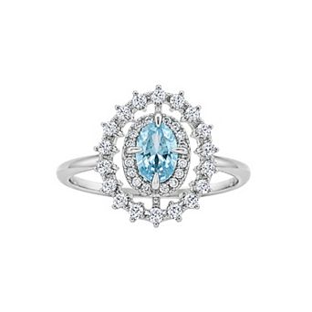 PRIMROSE Fine Silver Plated Cubic Zirconia Oval Band Ring