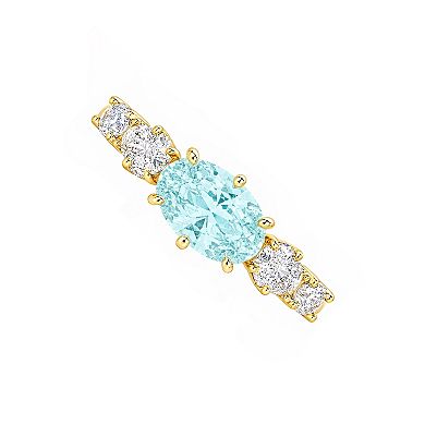 PRIMROSE 14k Gold Flash Plated Cubic Zirconia Pinky Ring