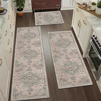 BOGASYL Vintage 3 pc Non Slip Kitchen Rug Set