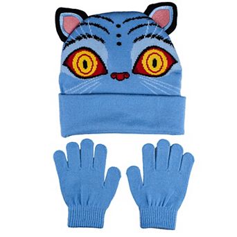 Girls K-Pop Demon Hunters Cat Winter Beanie & Gloves Set