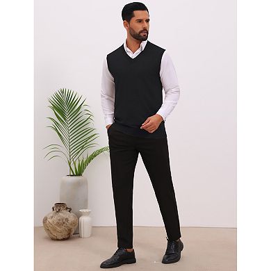 Men's Knit Sweater Vest Pullover Casual Fall Winter Layering Top Sleeveless Sweaters
