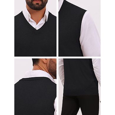 Men's Knit Sweater Vest Pullover Casual Fall Winter Layering Top Sleeveless Sweaters