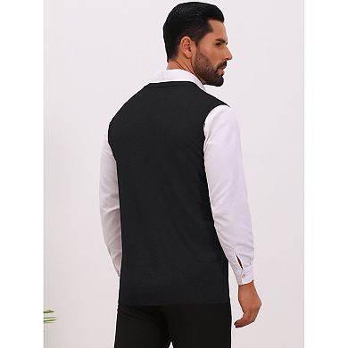 Men's Knit Sweater Vest Pullover Casual Fall Winter Layering Top Sleeveless Sweaters