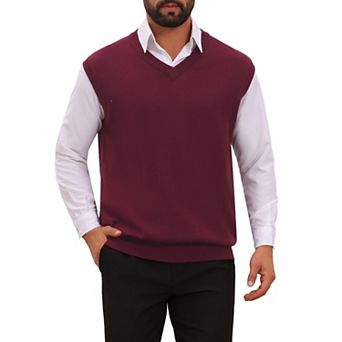 Men's Knit Sweater Vest Pullover Casual Fall Winter Layering Top Sleeveless Sweaters