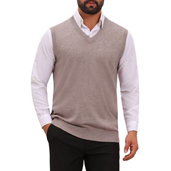 Men's Knit Sweater Vest Pullover Casual Fall Winter Layering Top Sleeveless Sweaters