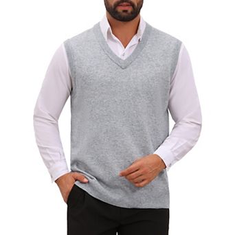 Men's Knit Sweater Vest Pullover Casual Fall Winter Layering Top Sleeveless Sweaters