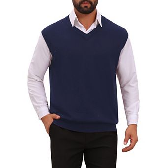 Men's Knit Sweater Vest Pullover Casual Fall Winter Layering Top Sleeveless Sweaters