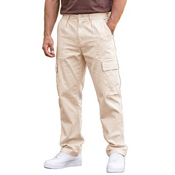 Men's Cargo Pants Regular Fit Straight Leg Outdoor Hiking Workout Pants with Pockets