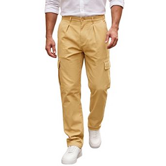 Men's Cargo Pants Regular Fit Straight Leg Outdoor Hiking Workout Pants with Pockets