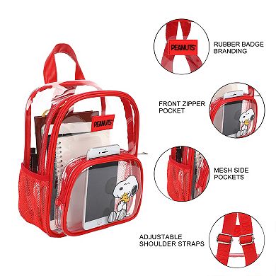 Peanuts Snoopy & Woodstock Clear 10-inch Mini Backpack