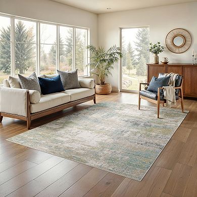 StyleHaven Textural Distressed Abstract Ivory Area Rug