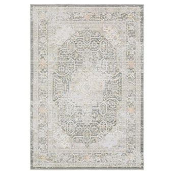 StyleHaven Textural Distressed Traditional Gray Area Rug