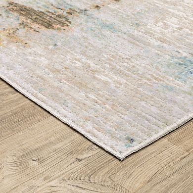 StyleHaven Textural Distressed Abstract Blue Area Rug