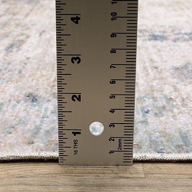 StyleHaven Textural Distressed Abstract Blue Area Rug