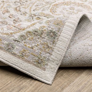 StyleHaven Textural Distressed Traditional Ivory Area Rug