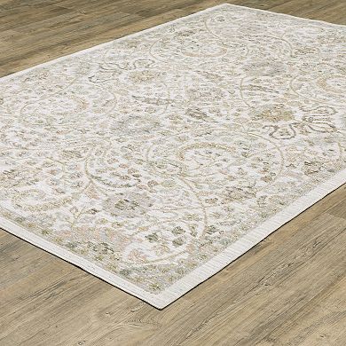 StyleHaven Textural Distressed Traditional Ivory Area Rug