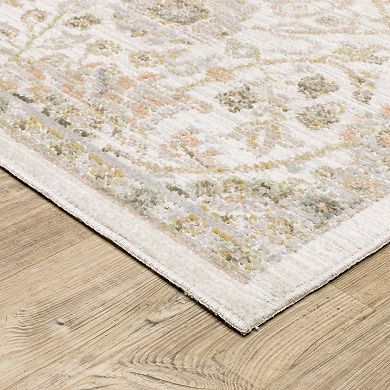 StyleHaven Textural Distressed Traditional Ivory Area Rug