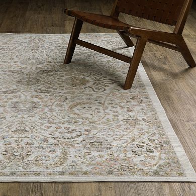 StyleHaven Textural Distressed Traditional Ivory Area Rug
