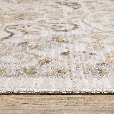StyleHaven Textural Distressed Traditional Ivory Area Rug