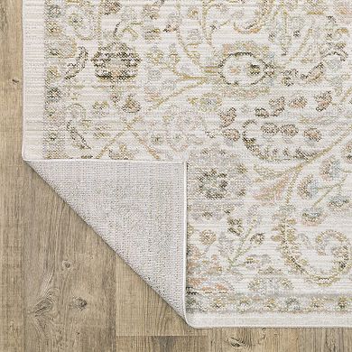 StyleHaven Textural Distressed Traditional Ivory Area Rug