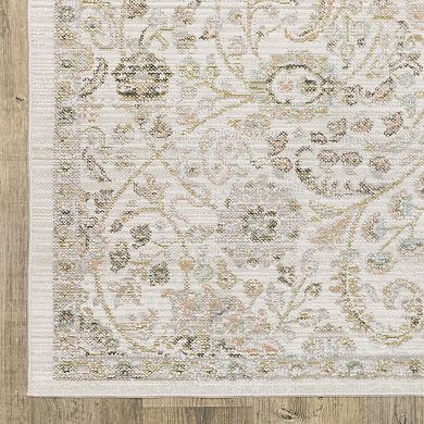 StyleHaven Textural Distressed Traditional Ivory Area Rug