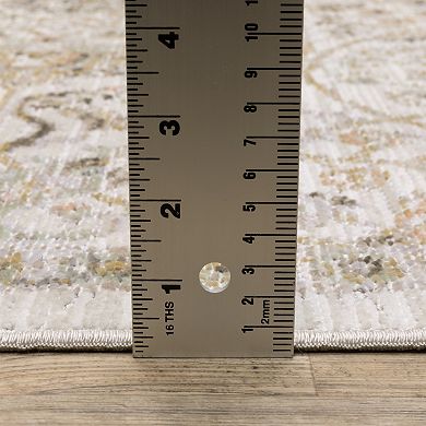 StyleHaven Textural Distressed Traditional Ivory Area Rug