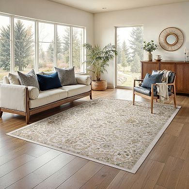 StyleHaven Textural Distressed Traditional Ivory Area Rug