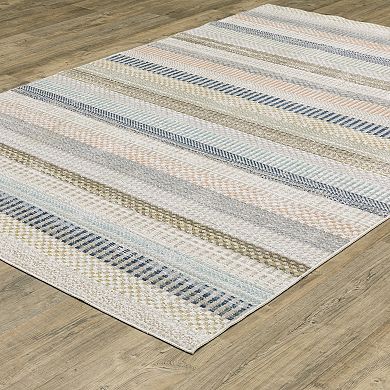 StyleHaven Textural Geometric Thick Striped Area Rug