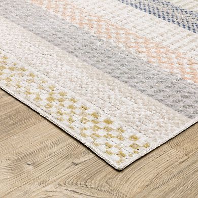StyleHaven Textural Geometric Thick Striped Area Rug