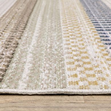 StyleHaven Textural Geometric Thick Striped Area Rug