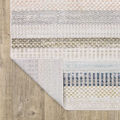 StyleHaven Textural Geometric Thick Striped Area Rug