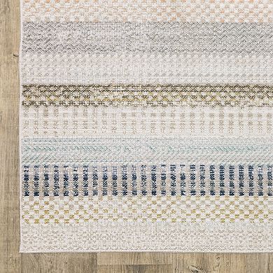 StyleHaven Textural Geometric Thick Striped Area Rug
