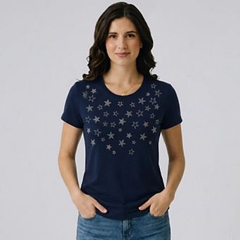 Navy Shimmering Stars Tee