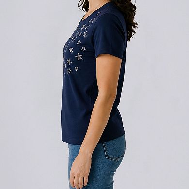 Navy Shimmering Stars Tee