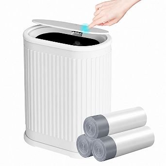 1.8 Gallon Slim Dog Proof Bathroom Trash Can With Removable Liner Bucket
