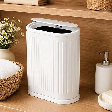 1.8 Gallon Slim Dog Proof Bathroom Trash Can With Removable Liner Bucket