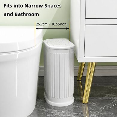 1.8 Gallon Slim Dog Proof Bathroom Trash Can With Removable Liner Bucket