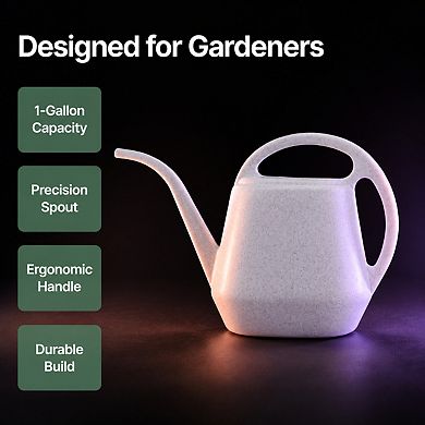 1 Gallon Plastic Watering Can Long Spout Ergonomic Handle Garden Indoor Outdoor Use